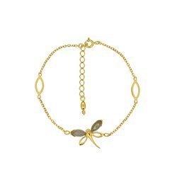 Silver bracelet with labradorite - dragonfly