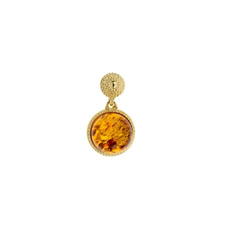 Gold pendant with amber