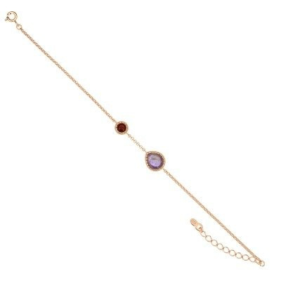 Silver bracelet with amethyst 