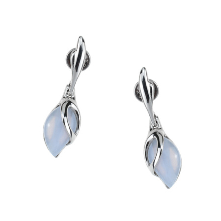 Silver earrings with agate
