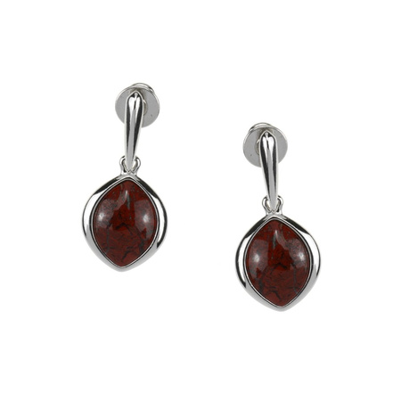 Silver earrings with jasper