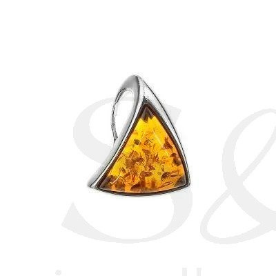 Silver pendant with amber