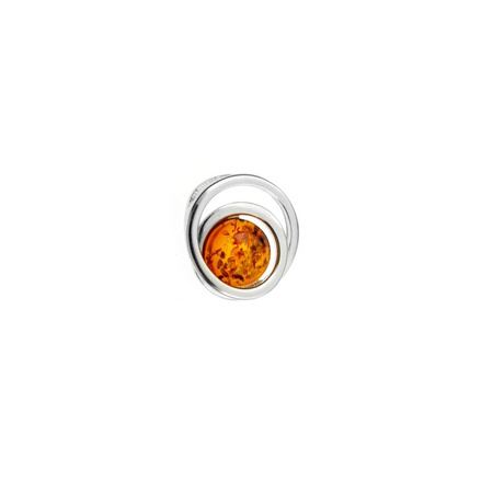 Silver pendant with amber