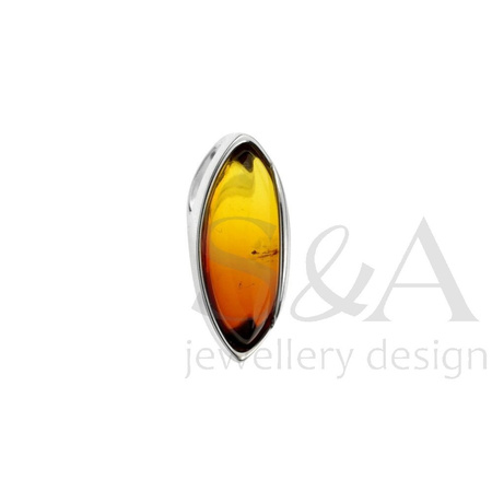 Silver pendant with amber