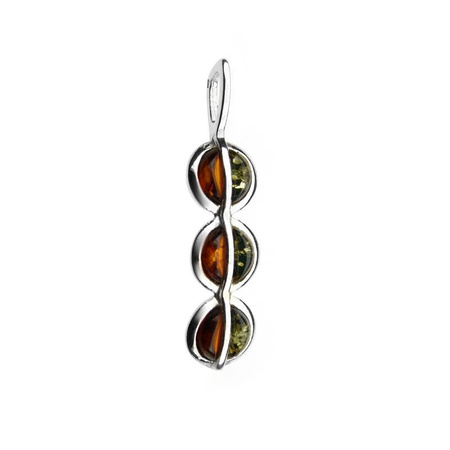 Silver pendant with amber