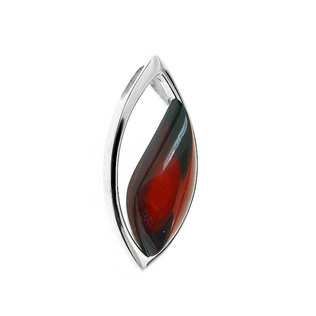 Silver pendant with amber