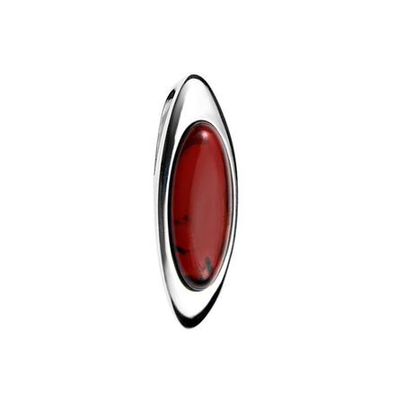 Silver pendant with amber