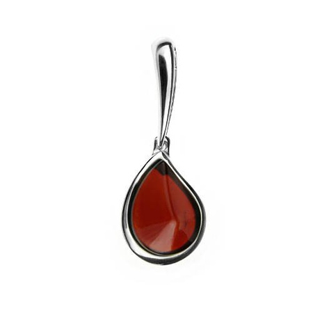 Silver pendant with amber