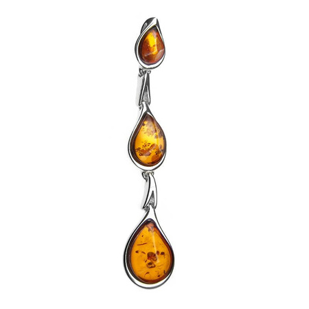 Silver pendant with amber