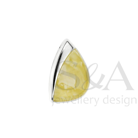 Silver pendant with amber
