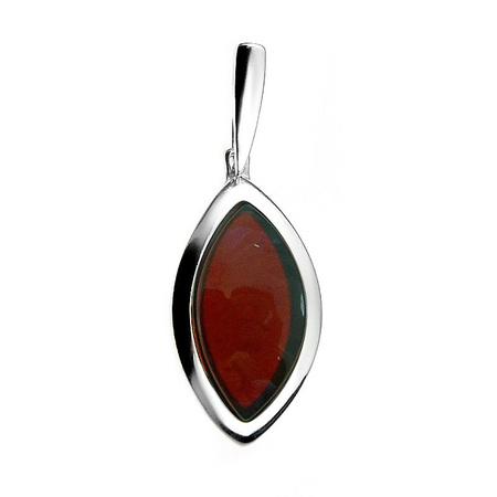 Silver pendant with amber