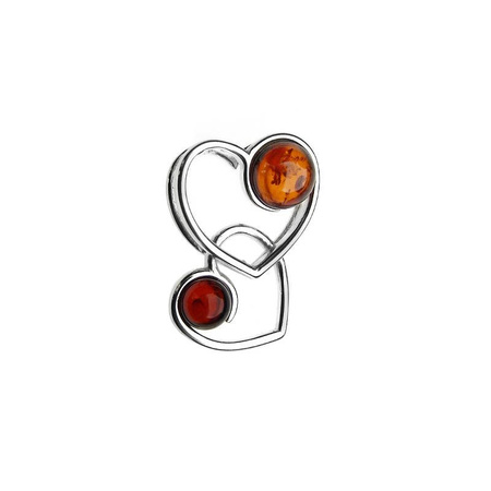 Silver pendant with amber