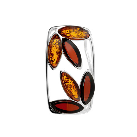 Silver pendant  with amber