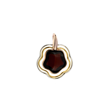 Silver pendant with amber
