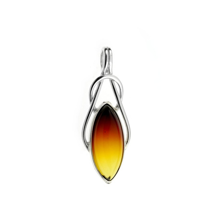 Silver pendant with amber