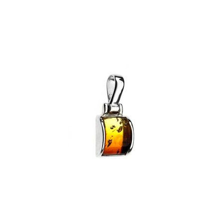 Silver pendant with amber