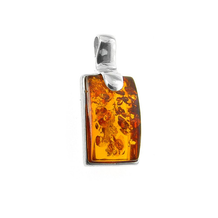 Silver pendant with amber