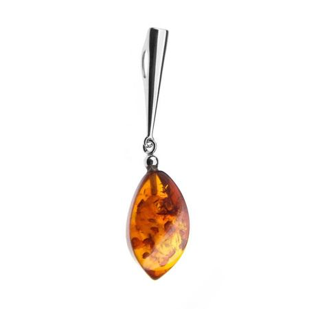 Silver pendant with amber
