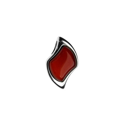 Silver pendant with amber