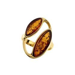 Silver ring with amber