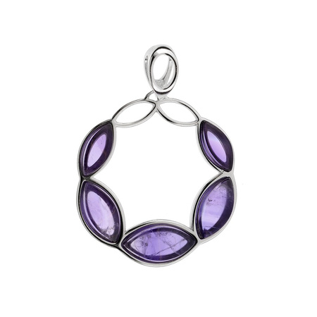 Silver pendant with amethyst