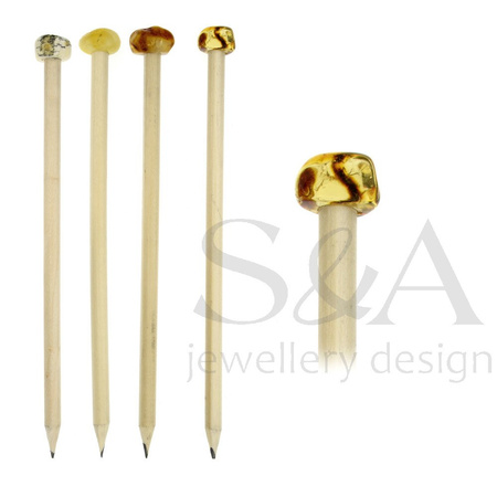 Pencil with amber