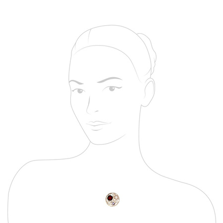 Silver pendant with amber and quartz