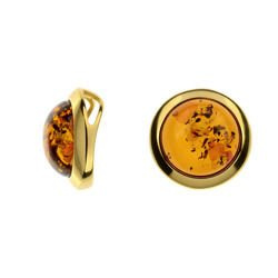 Silver pendant with amber