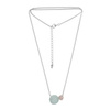 Silver necklace with agate and quartz