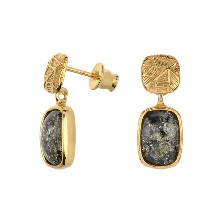 Silver earrings with amber 