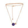 Silver necklace with amethyst and quartz