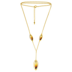 Silver necklace with amber