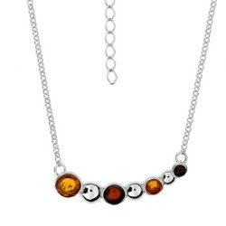 Naszyjnik srebrny z bursztynem