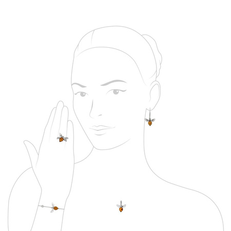 Silver pendant with amber