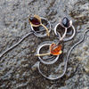 Silver pendant with amber