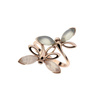 Gold plated ring with rose quartz and agat aqua - dragonfly