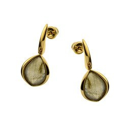 Silver earrings with labradorite
