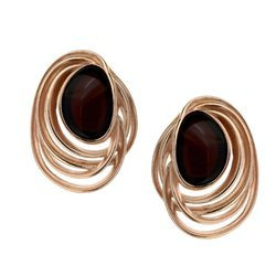 Silver earrings with amber