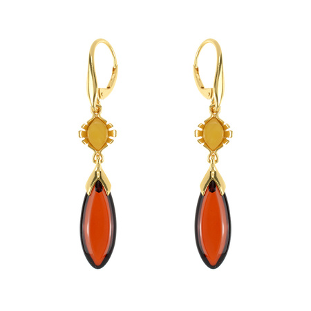 Silver earrings with amber 