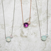 Silver necklace with agate and quartz