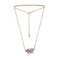 Silver necklace with amethyst -  doves