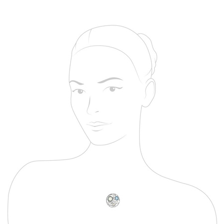 Silver pendant with gem stones