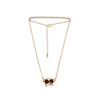 Silver necklace with amber -  doves