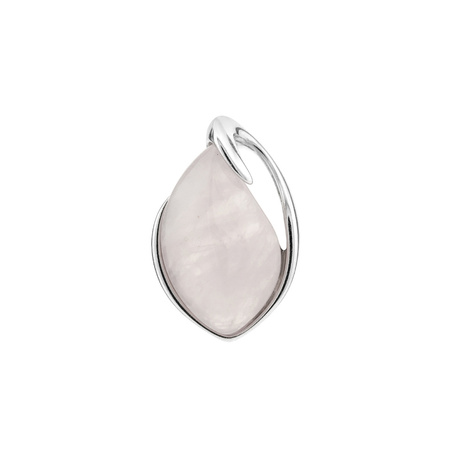 Silver pendant with rose quartz