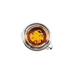 Pierścionek srebrny z bursztynem