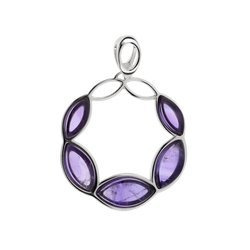 Silver pendant with amethyst