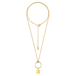 Silver necklace with amber - rosehip