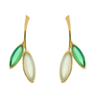 Silver earrings with agat aqua