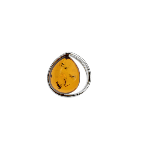Silver pendant with amber
