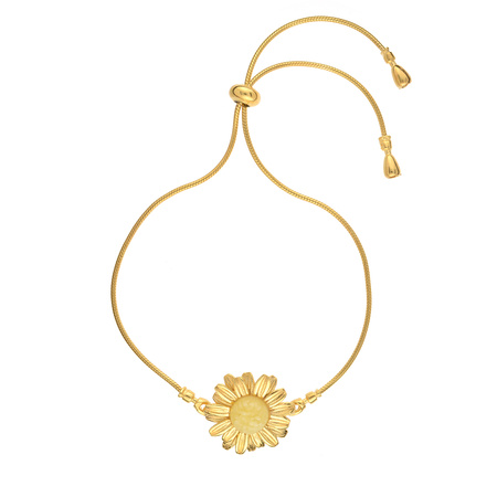 Silver  earrings with amber  - daisy